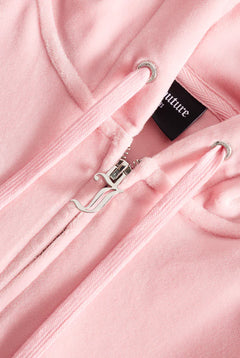 Robertson Classic Velour Zip Hoodie - Candy Pink