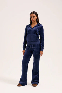 Layla Low Rise Flare Pocketed - Dark Blue Marl