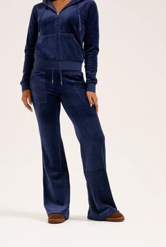 Layla Low Rise Flare Pocketed - Dark Blue Marl
