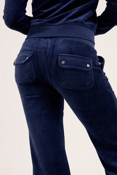 Layla Low Rise Flare Pocketed - Dark Blue Marl