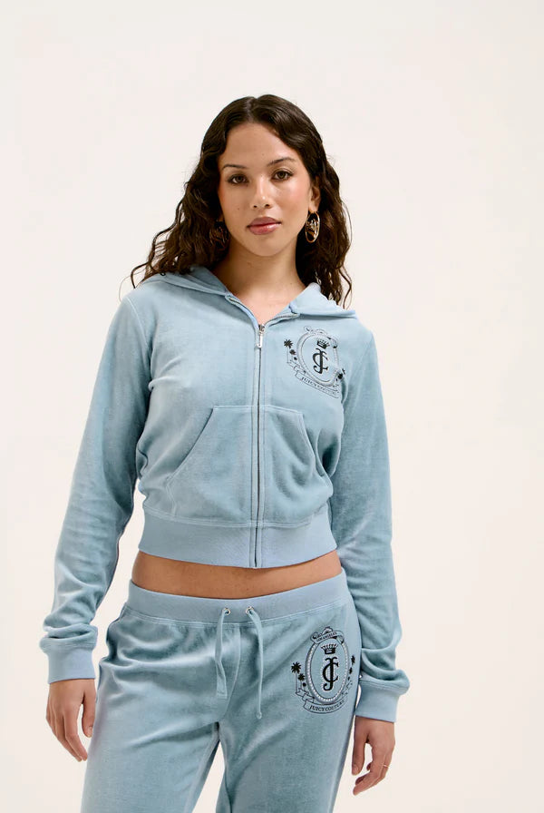 Heritage Palm Tree Crest Robyn Hoodie - Dusk Blue