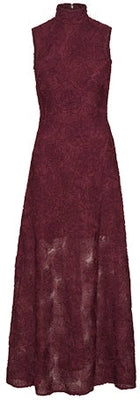 Flower Mesh Maxi Dress - Zinfandel