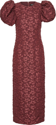 Jacquard Midi Puffy Dress - Zinfandel