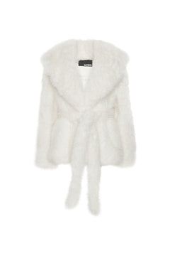 Faux Fur Short Jacket - Snow White