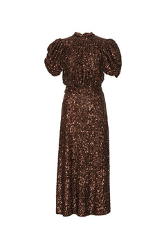 Sequins Midi Dress - Chicory Coffee