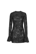 Sequins Ls Mini Dress - Black