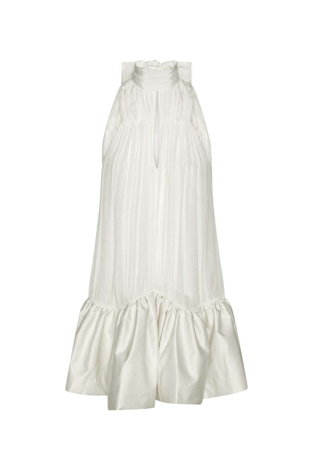 Gathered Mini Dress - Egret