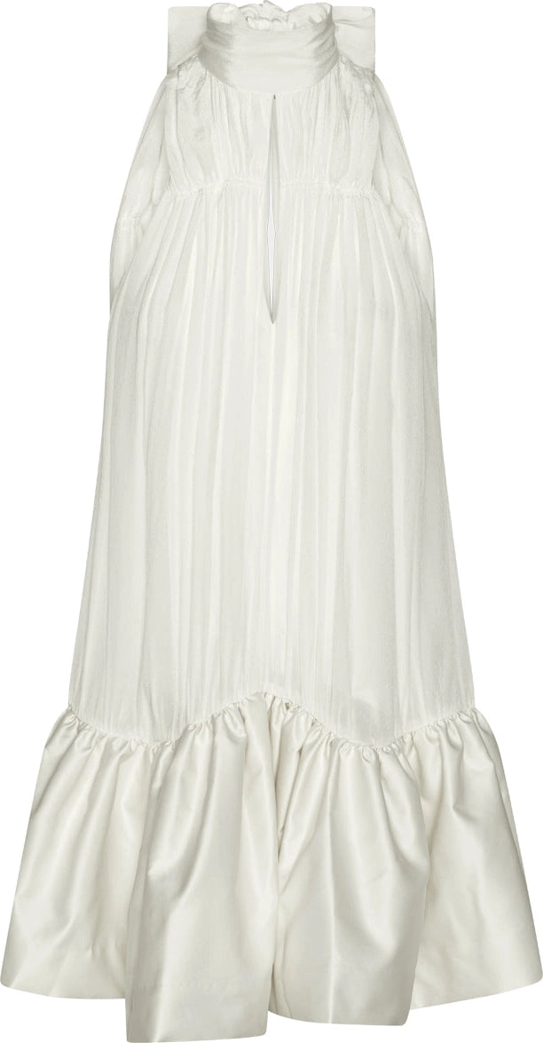 Gathered Mini Dress - Egret