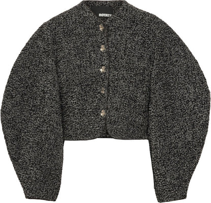 Boucle Short Jacket - Gray Pinstripe