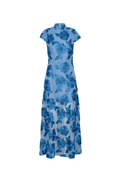Mesh Capsleeve Maxi Dress - Hydrangea (Blue)