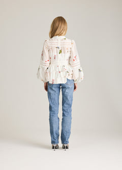 Aliah Garden Blouse - White Garden