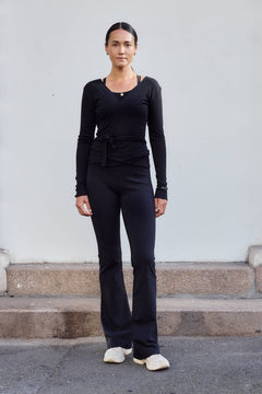 Basic Wrap Sweater - Beautiful Black