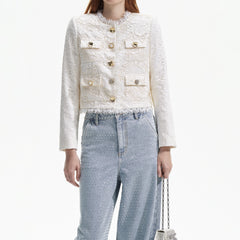 Cord Lace Jacket - Cream