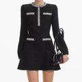 Sequin Knit Mini Dress - Black