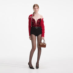 3D Sequin Top - Red