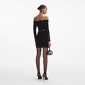 Chenille Knit Mini Dress - Black