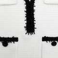 Pearl Trim Knit Mini Dress - White