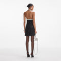 Boucle Pearl Trim Mini Dress - Black