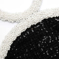 Boucle Pearl Trim Mini Dress - Black