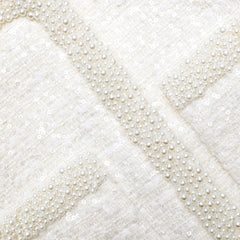 Boucle Pearl Trim Jacket - Cream