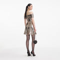 Sequin Off Shoulder Mini Dress - Gold