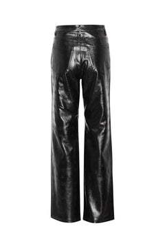 PU Straight Pants - Black