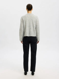 Lulu New Ls Knit Cardigan - Light Grey Melange