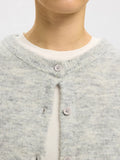 Lulu New Ls Knit Cardigan - Light Grey Melange