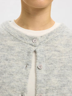 Lulu New Ls Knit Cardigan - Light Grey Melange