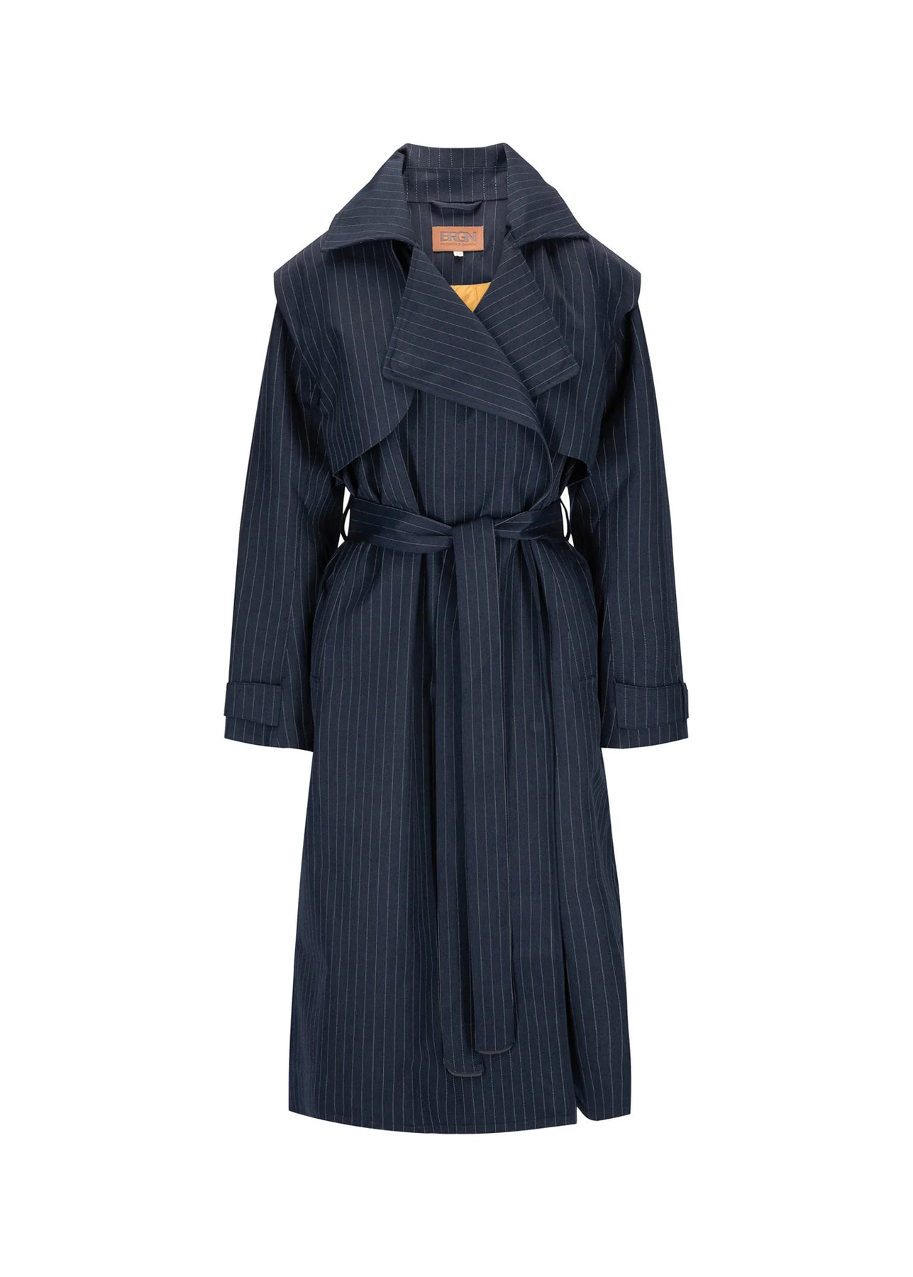 Regndråpe Trench Coat - Navy Pinstripe
