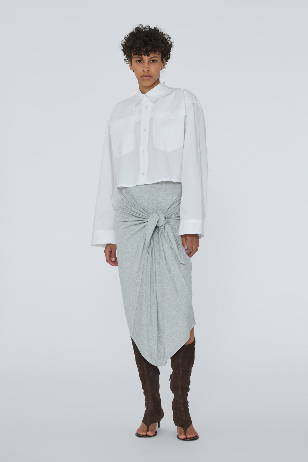 Jersey Wrap Skirt - Glacier Gray