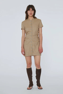 Drapy Midi Suiting Dress - Tigers Eye