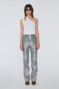 Striped Leather Pants - Black Comb.