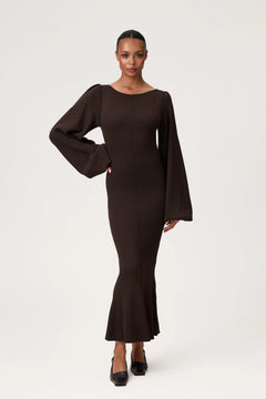 Rennes Midi Dress - Brown