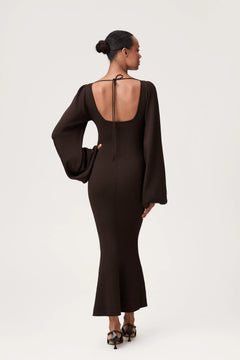 Rennes Midi Dress - Brown