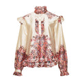 Reno Ruby Ruffle Blouse - Drusella Print