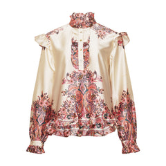 Reno Ruby Ruffle Blouse - Drusella Print