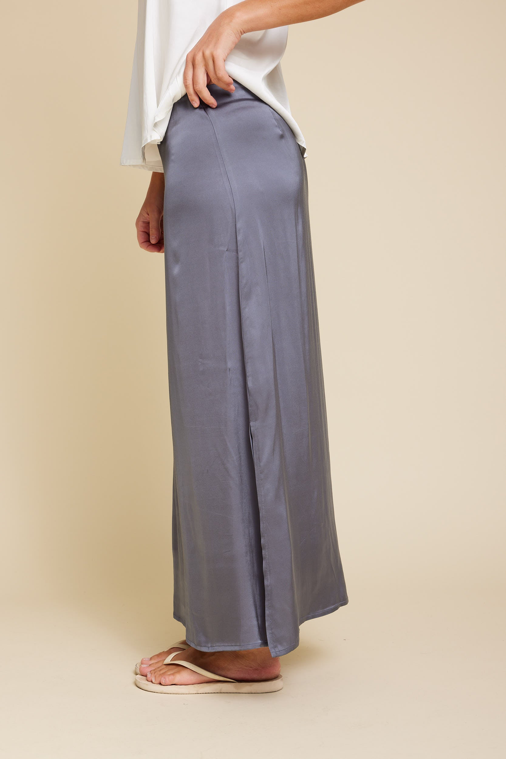 Rikke Viscose Satin - Grey