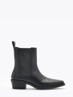 Mira Leather Boot - Black