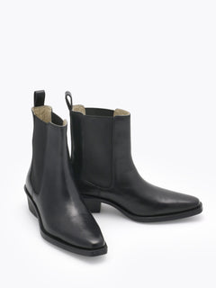 Mira Leather Boot - Black