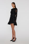 3D Mesh Tight Mini Dress - Black