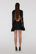3D Mesh Tight Mini Dress - Black
