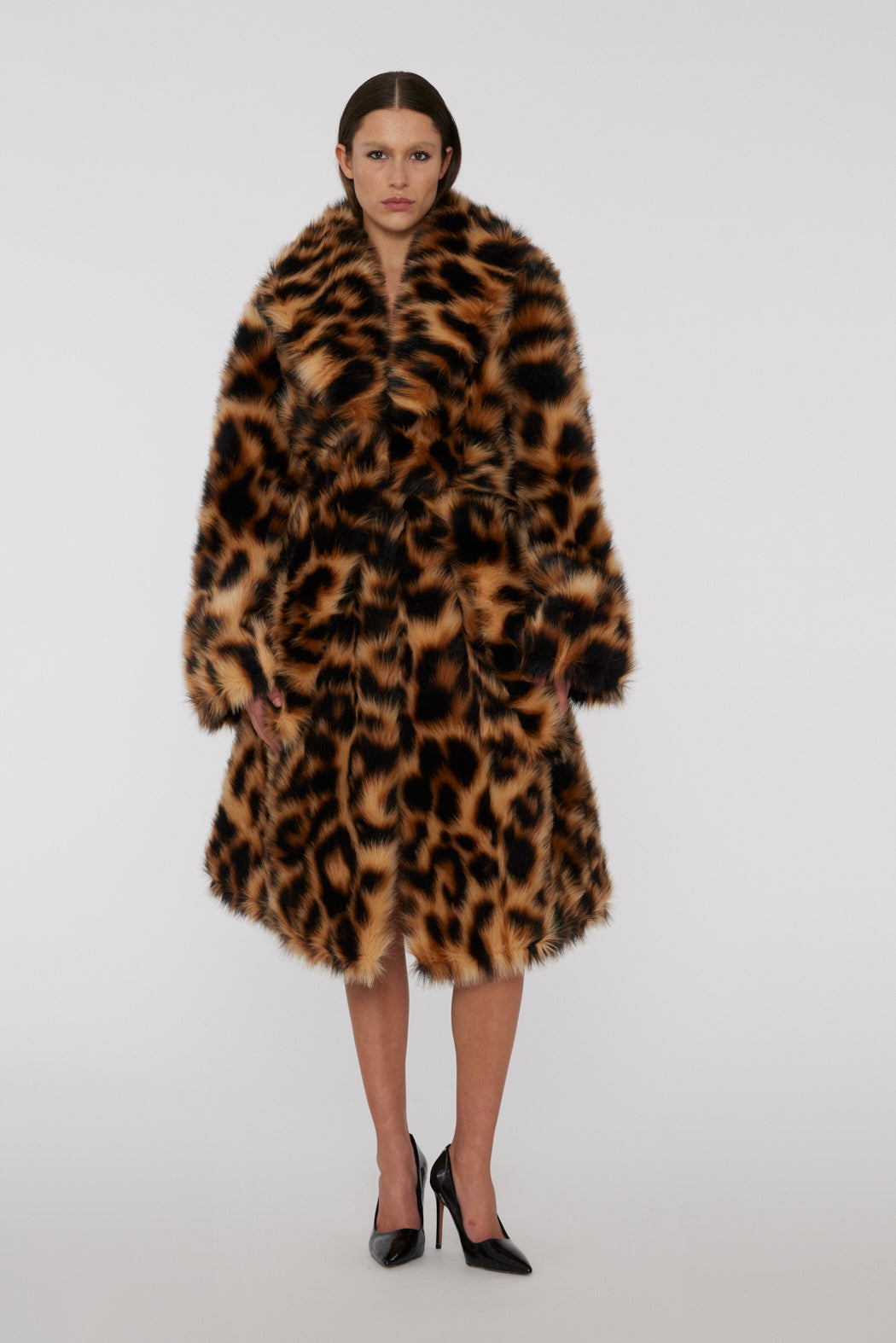 Faux Fur Coat - Honey Peach Comb.