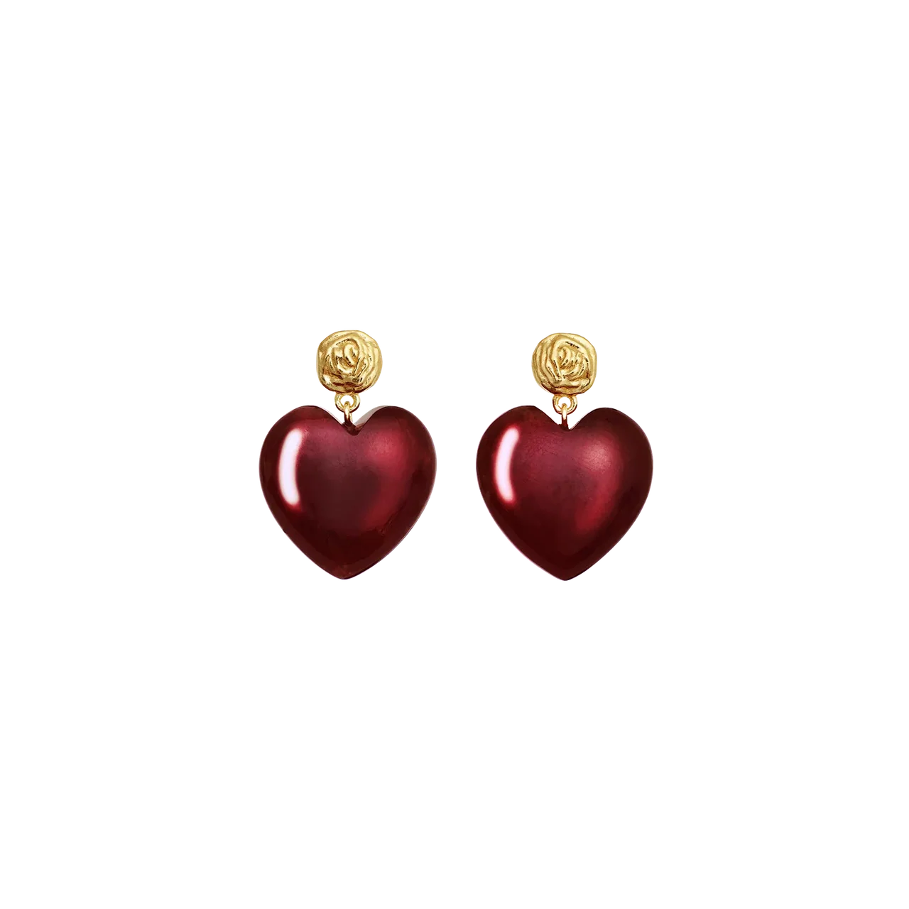 Rubina Heart Earrings - Gold