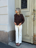 Ruth Suede Leather Jacket - Brown