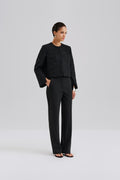 Ruthie Cropped Boucle Blazer - Black