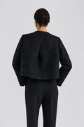 Ruthie Cropped Boucle Blazer - Black