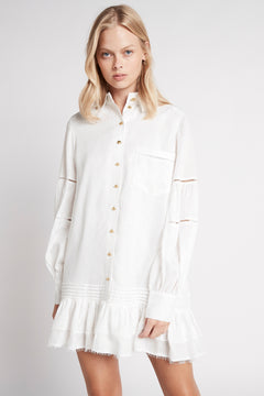 Lotus Shirt Mini Dress - Ivory