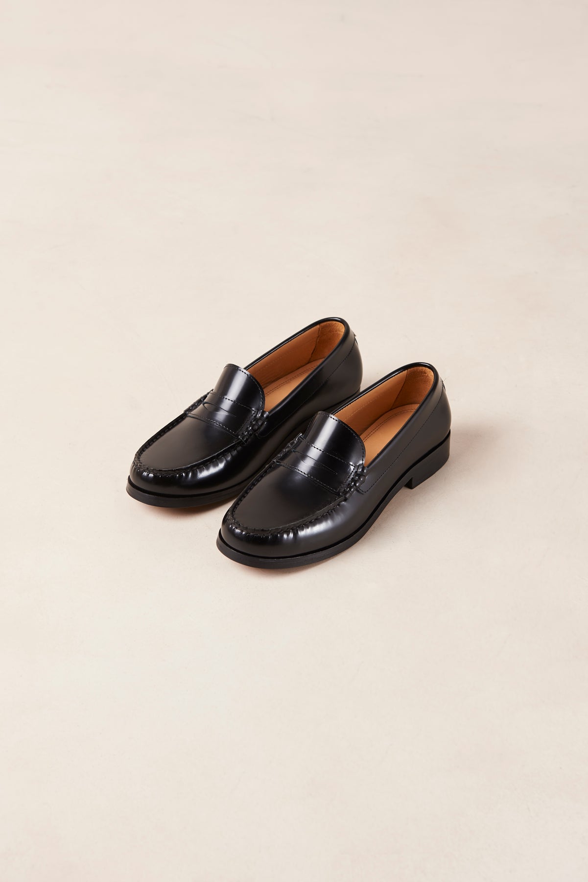 Rivet Leather Loafers - Black