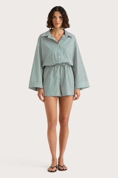 Freja Playsuit - Green Stripe